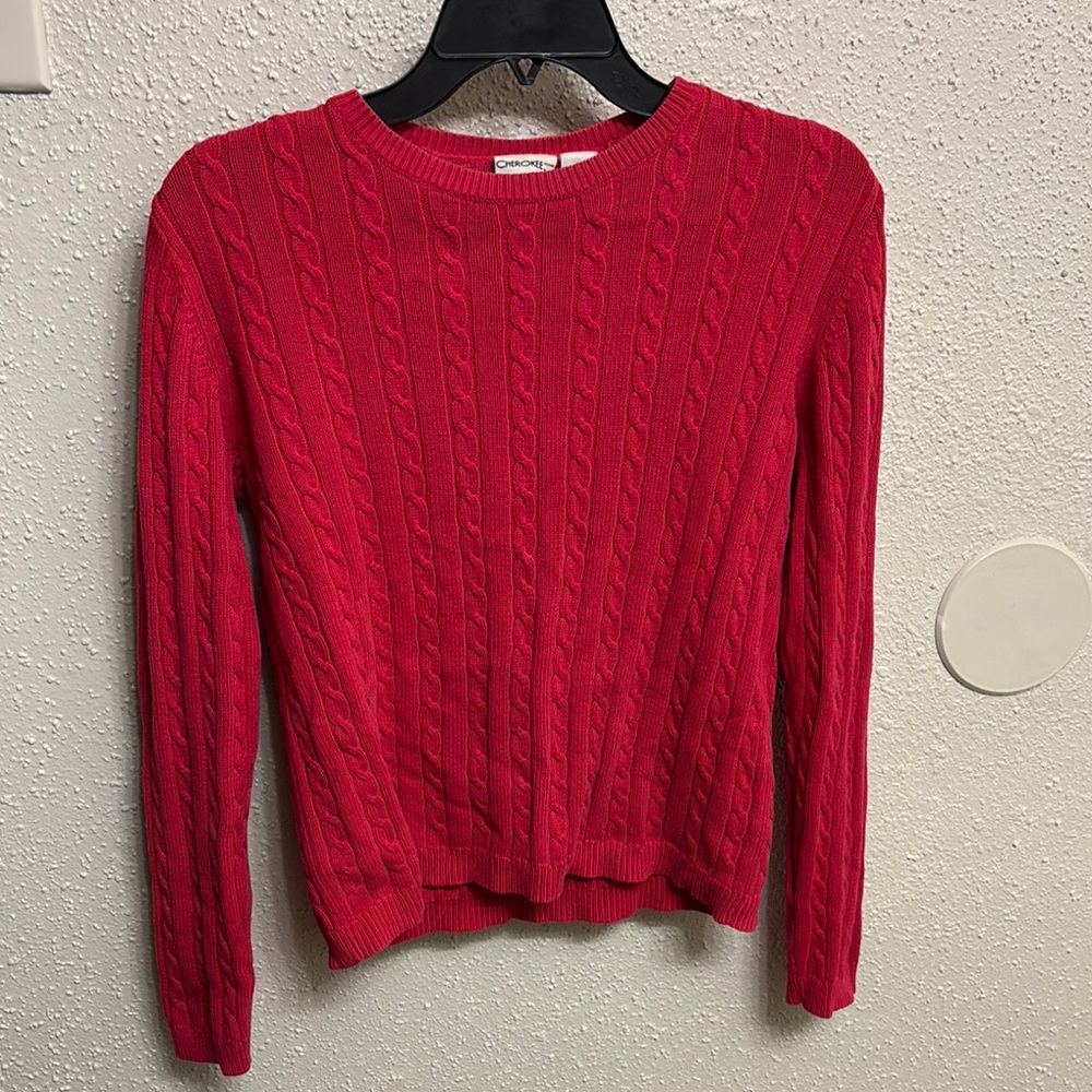 Cherokee’s Red Cable Knit Sweater